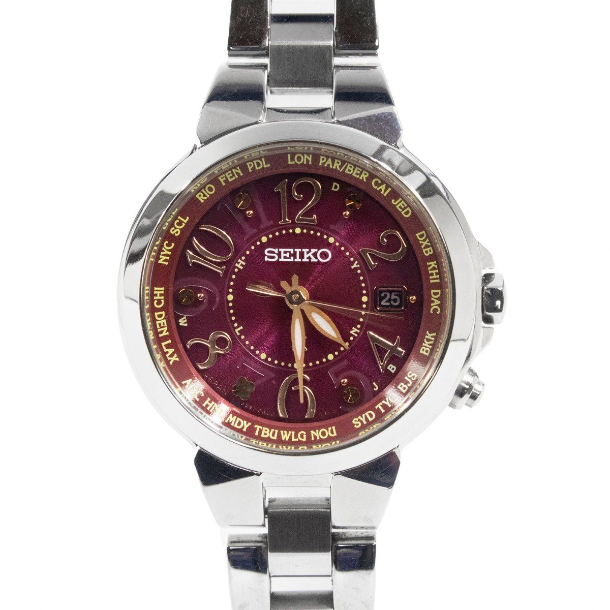 稼動 腕時計 SEIKO lk セイコー ルキア 電波ソーラー レッド A48 送料無料 セイコー 腕時計 電波ソーラー LUKIA ルキア ラッキー
