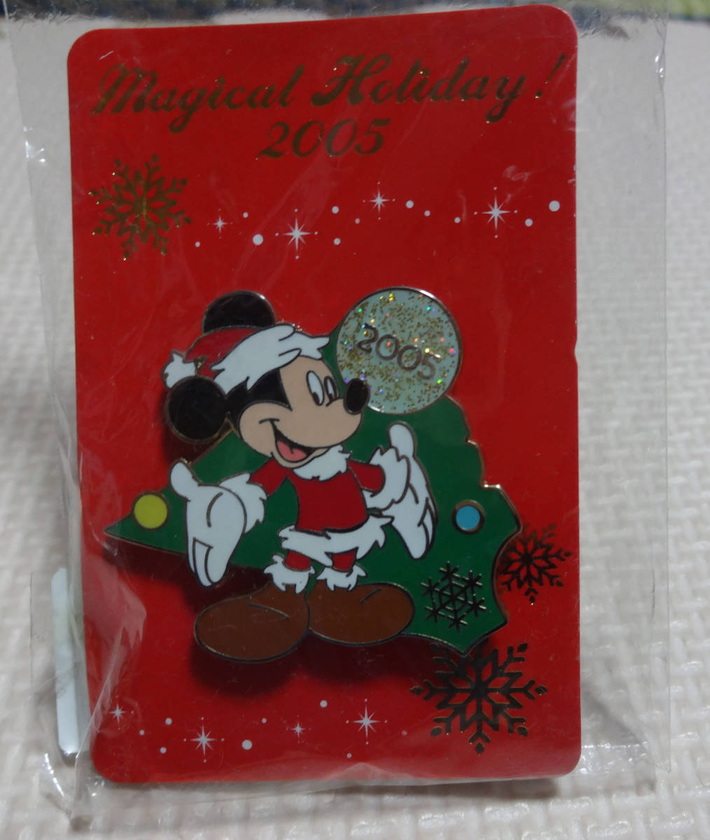  Disney store Mickey 2005 Christmas tree message card attaching retro pin badge pin z pin bachi rare 