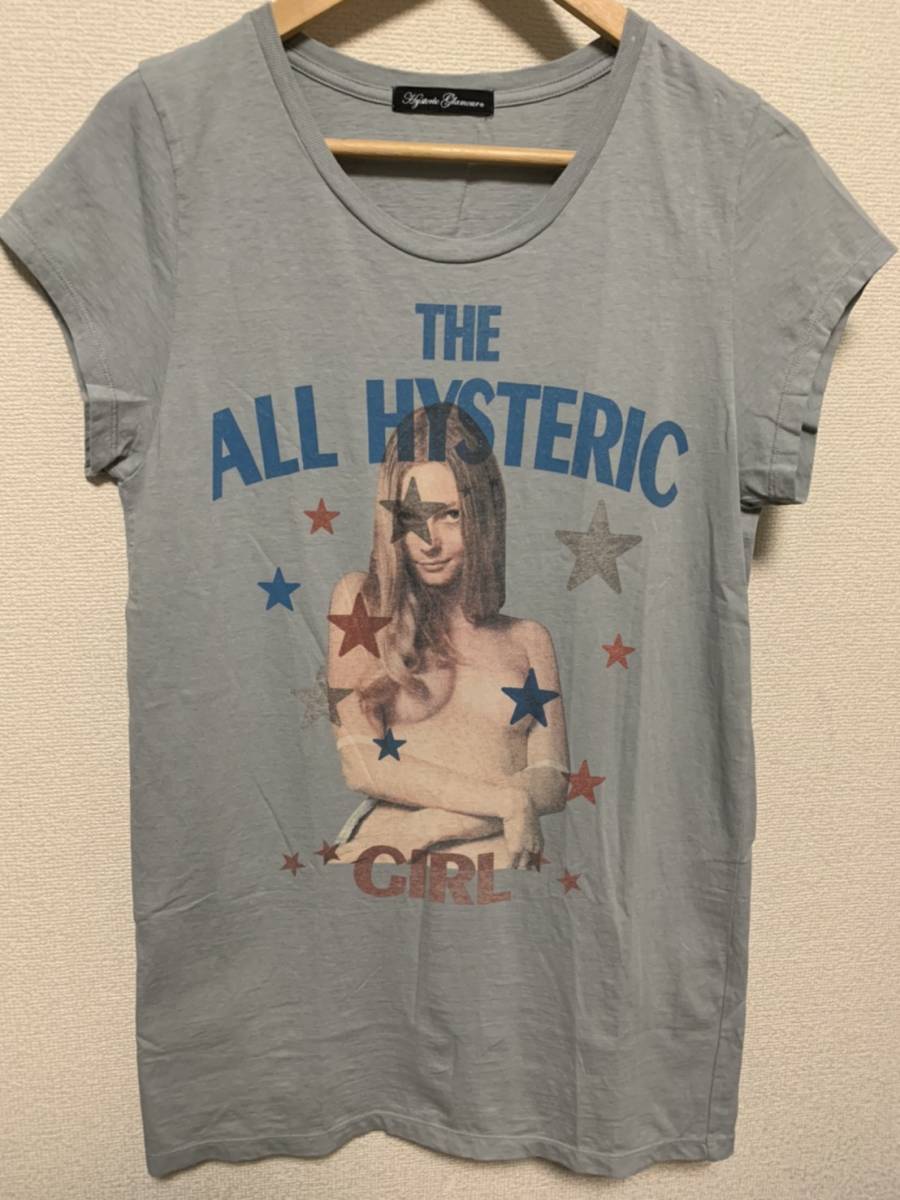 値下げ交渉あり 即決 ヒステリックグラマーALL HYSTERIC GIRLガールプリントワンピースTシャツ L748 超美品 hysteric glamour 名作