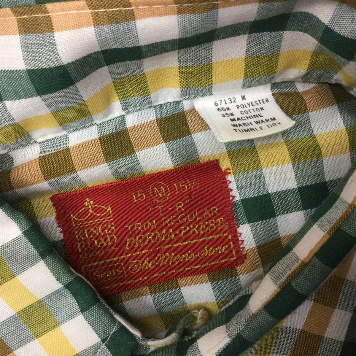 美品 70s SEARS シアーズ チェックシャツ Mサイズ KINGS ROAD 美品 70s SEARS シアーズ チェックシャツ Mサイズ KINGS ROAD
