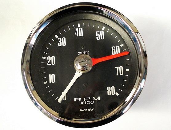 Mini Rover Mini tachometer revu counter SMITH 0-80 black packing size 60