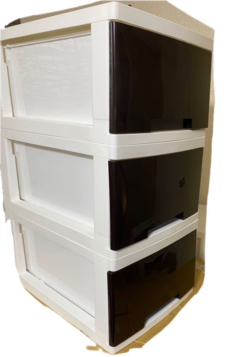 プラスチック収納 3個 簡単組み立て 収納ケース 奥行40 幅54