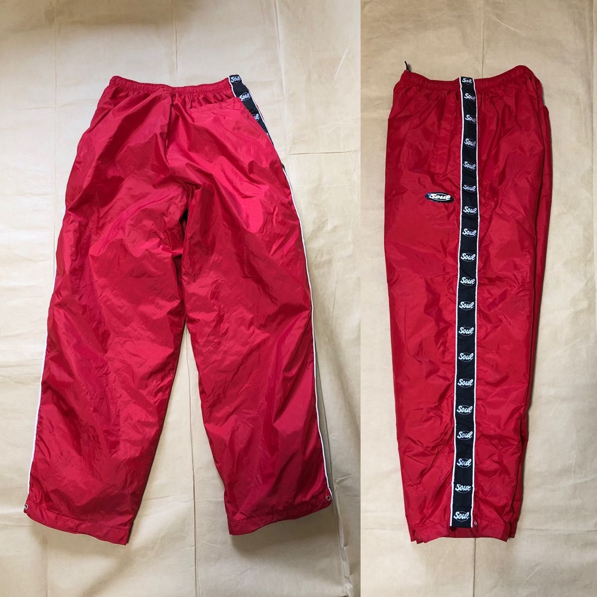 90s SOUL セットアップ M 上下 ナイロンジャケット ラインパンツ 90s SOUL セットアップ M 上下 ナイロンジャケット ラインパンツ