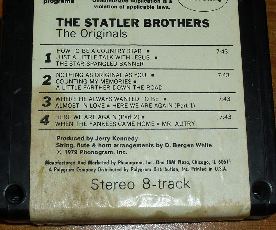 ★8トラック(8トラ)★完全メンテ品□★THE STATLER BROTHERS [THE ORIGINALS]★_画像5