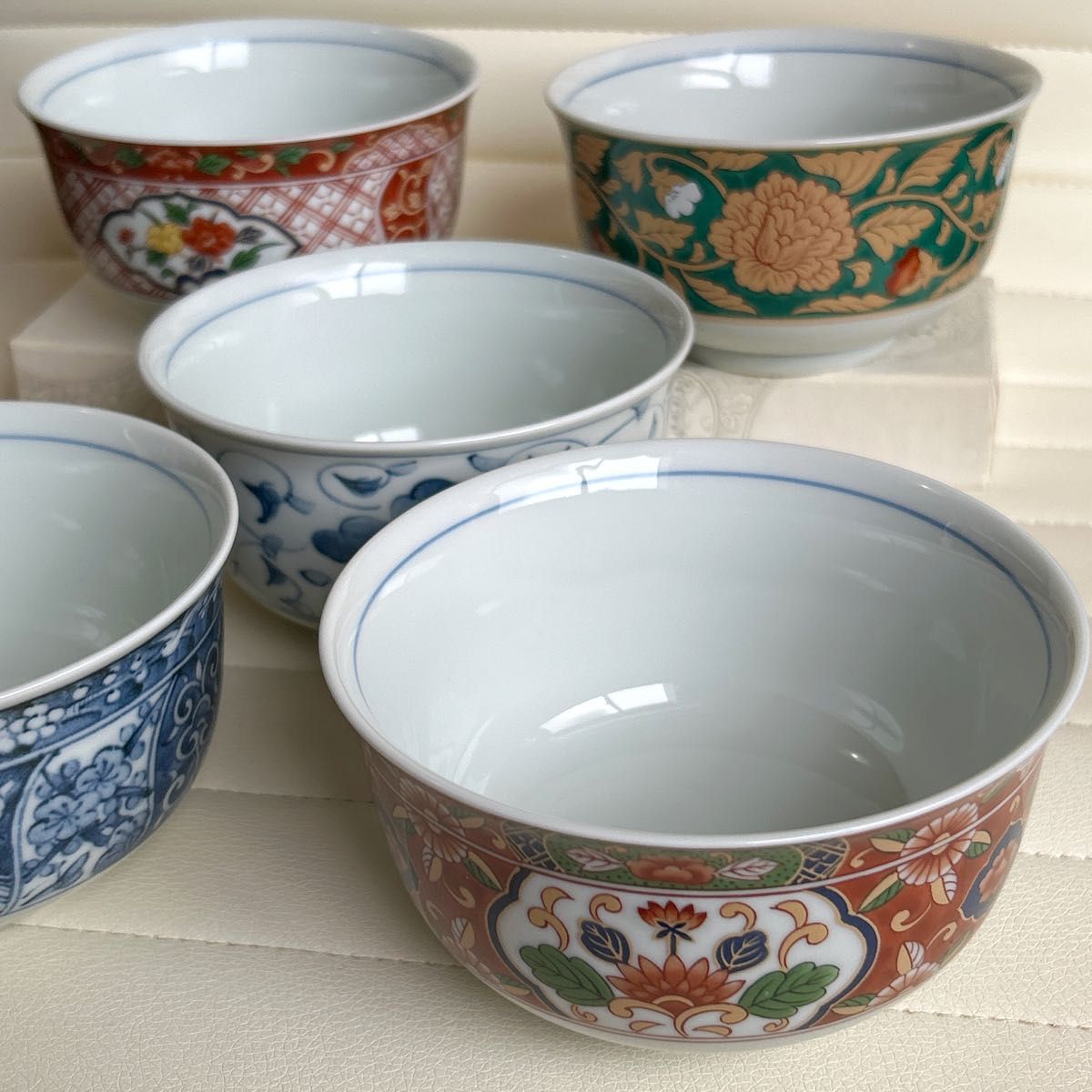 有田焼 林斎 絵変わり どんぶり揃 5客セット 赤絵 色絵 丼ぶり 有田焼 林斎 絵変わり どんぶり揃 5客セット 赤絵 色絵 丼ぶり