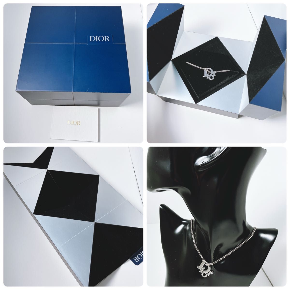 極美品 ディオール dior CD ネックレス シルバー メンズ ON292 極美品 ディオール dior CD ネックレス シルバー メンズ ON292