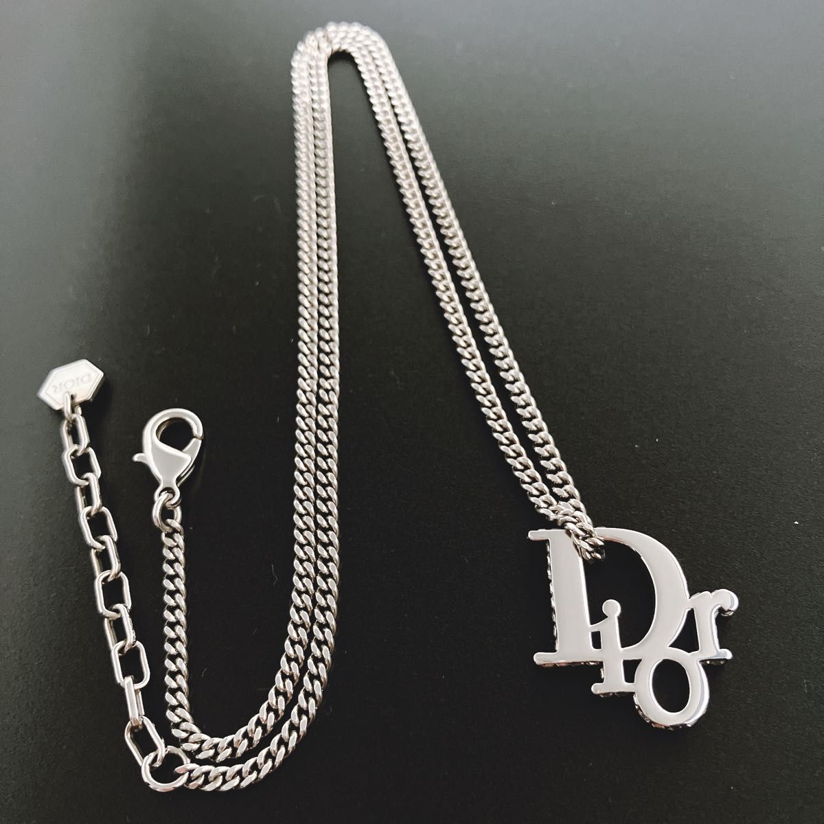 極美品 ディオール dior CD ネックレス シルバー メンズ ON292 極美品 ディオール dior CD ネックレス シルバー メンズ ON292