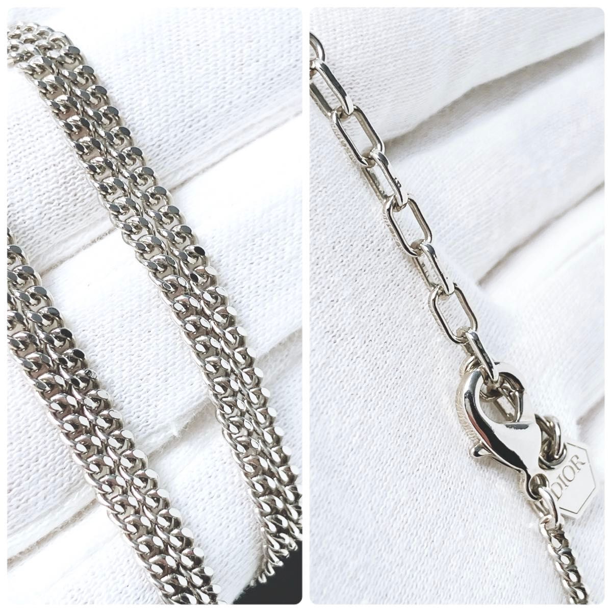 極美品 ディオール dior CD ネックレス シルバー メンズ ON292 極美品 ディオール dior CD ネックレス シルバー メンズ ON292
