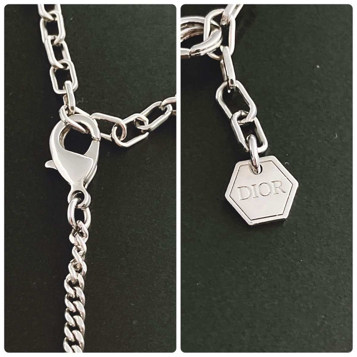 極美品 ディオール dior CD ネックレス シルバー メンズ ON292 極美品 ディオール dior CD ネックレス シルバー メンズ ON292