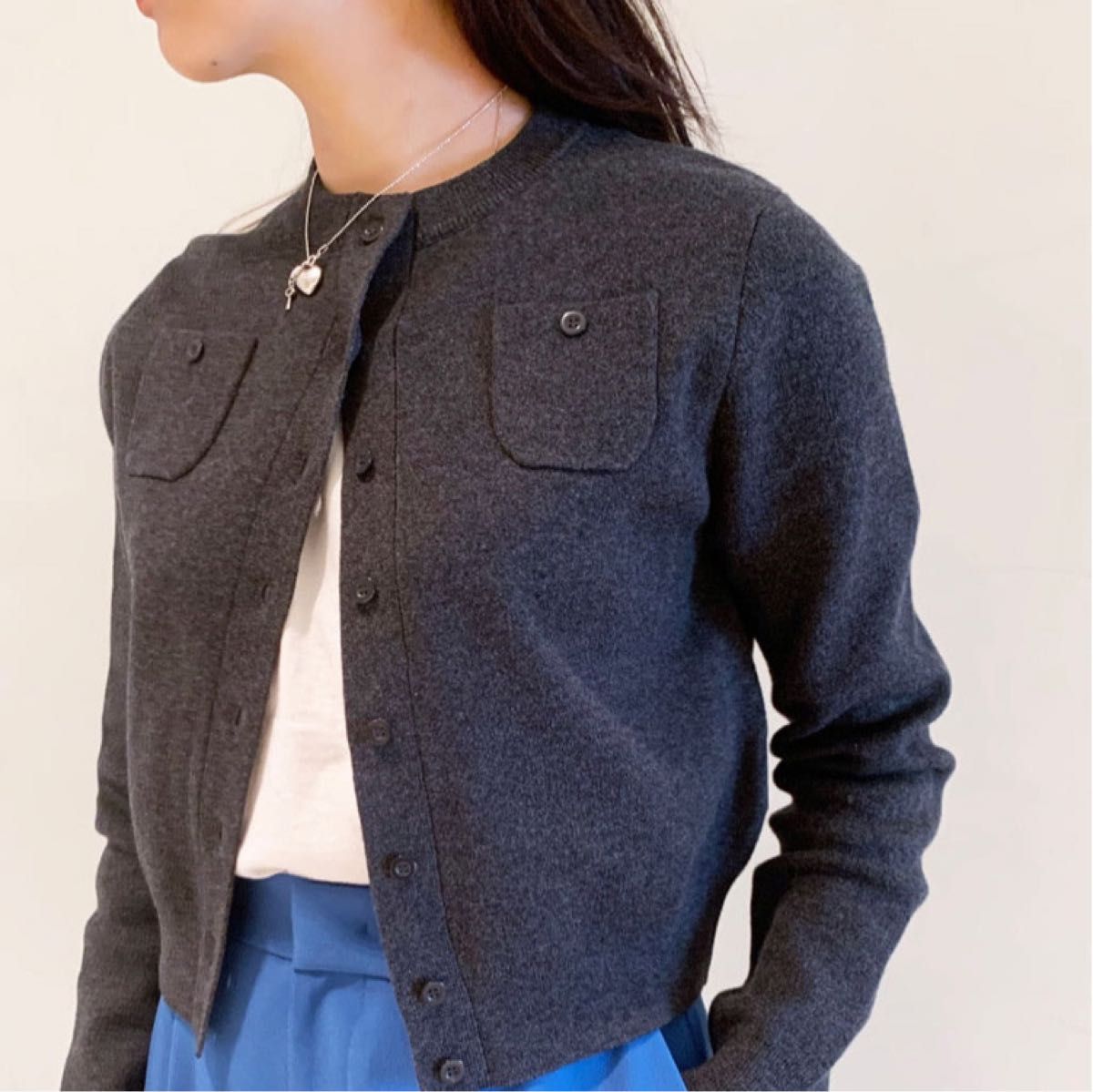 新品 CABaN コットンカシミヤ クルー ネックカーディガン 新品 CABaN コットンカシミヤ クルー ネックカーディガン