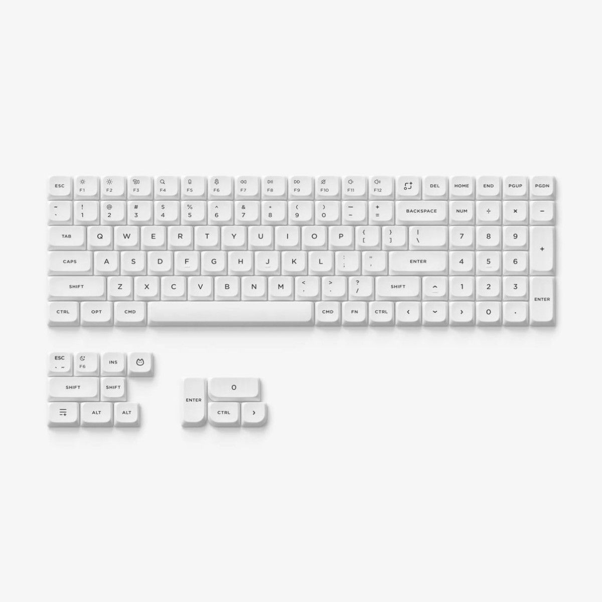 Nuphy BoW nSA ロープロファイルキーキャップ ホワイト Nos75 Nuphy BoW nSA ロープロファイルキーキャップ ホワイト Nos75