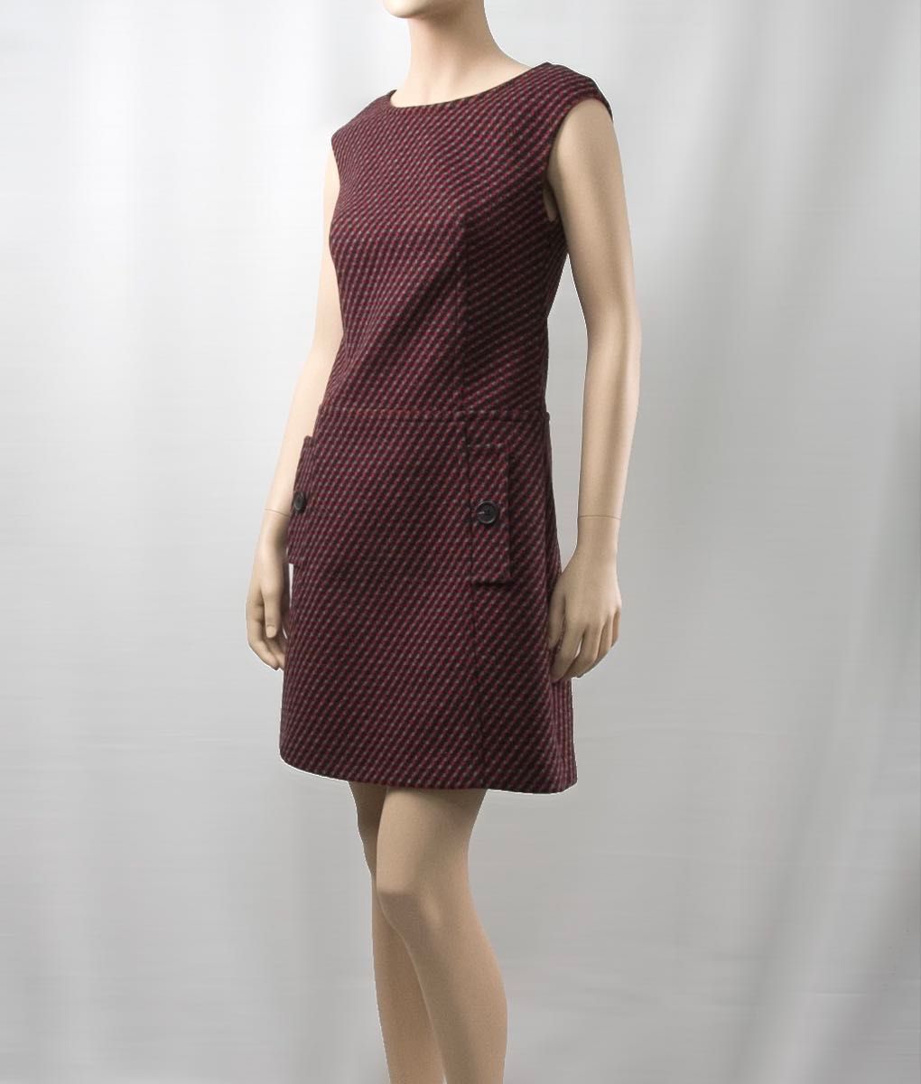 美品 PRADA プラダ ノースリーブワンピース ツイード調 総柄 38S 美品 PRADA プラダ ノースリーブワンピース ツイード調 総柄 38S