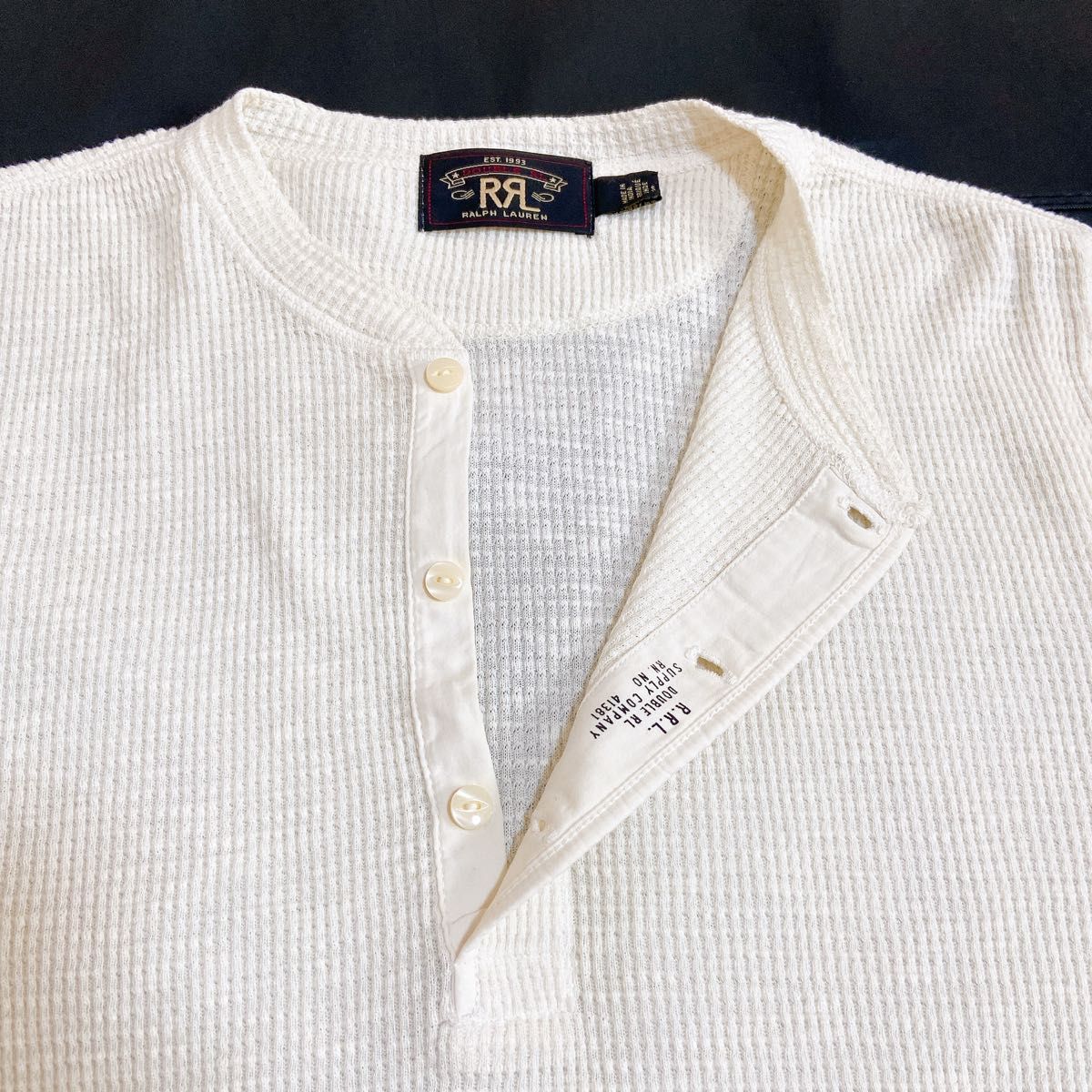 極美品 RRL ダブルアールエル ヘンリーネック ワッフル 木村拓哉 極美品 RRL ダブルアールエル ヘンリーネック ワッフル 木村拓哉