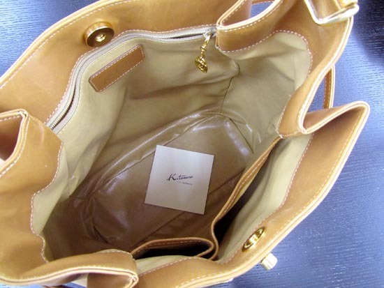  Kitamura натуральная кожа ручная сумочка маленький с футляром Camel цвет × кожа плечо Sapporo город 
