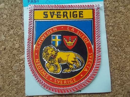70s SVERIGE スウェーデン ライオン ビンテージ刺繍ワッペン パッチ /LIONヨーロッパ 北欧Voyager 旅行 観光 土産 USA アメカジ カスタム_画像2