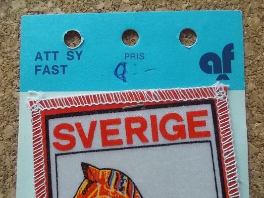 70s SVERIGEダーラホース 馬 スウェーデン ビンテージ刺繍ワッペン パッチ /ヨーロッパ 北欧Voyager 旅行 観光 土産 USA アメカジ カスタム_画像2