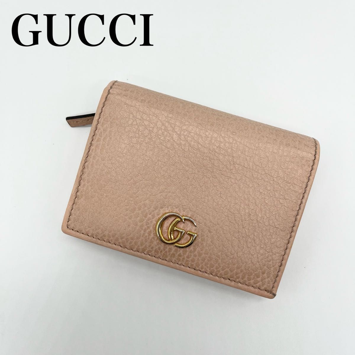 GUCCI グッチ 折り財布 マーモント ピンク 保存袋