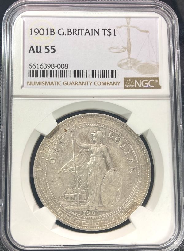 1908 イギリス 貿易銀 1ドル NGC MS63(聚寶堂】中国古銭 中華 1908 イギリス 貿易銀 1ドル NGC MS63(聚寶堂】中国古銭 中華