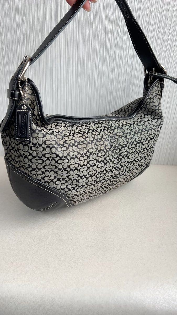 COACH ワンショルダーバッグ ミニシグネチャー キャンバス レザー