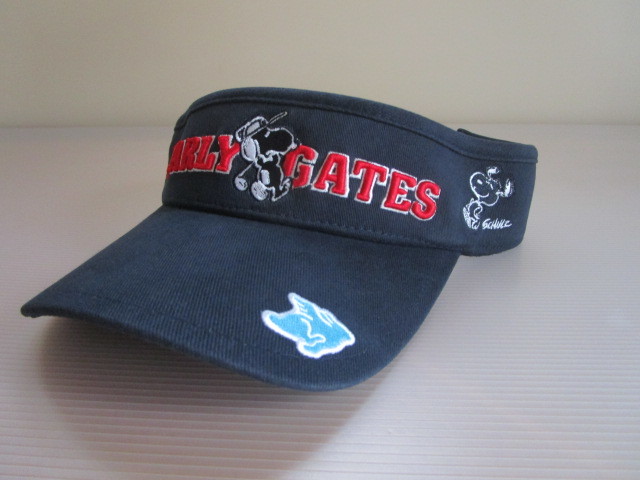 PEARLYGATES/パーリーゲイツ】スヌーピーコラボ限定サンバイザー ユニセックス商品 ネイビー ☆希少☆SNOOPYバイザーPEARLY GATES パーリーゲイツ