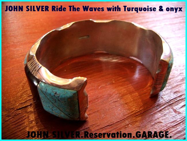 【JOHN SILVER】ジョンシルバー/シルバー/バングル/ride the waves/with turquoise & onyx_画像4