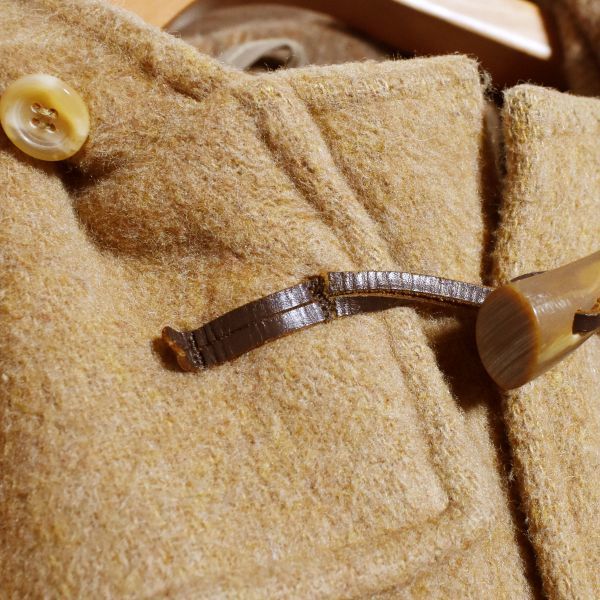 mongome Lee MONTGOMERY duffle coat Britain made Camel beige reverse side check 