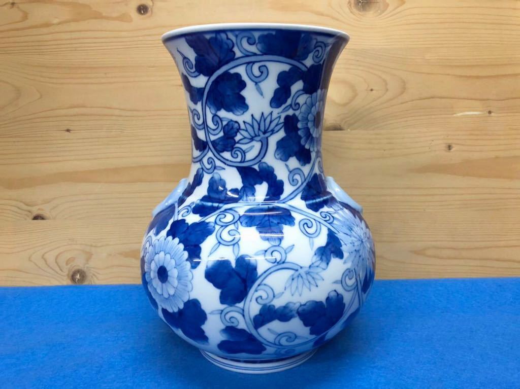 * new goods * Arita ./ blue and white ceramics * hand ... flower / vase /1 point * calibre / approximately 15cm× diameter approximately 19cm× height approximately 26cm*.* unused / our shop exhibition goods / price cut / commodity explanation please look *