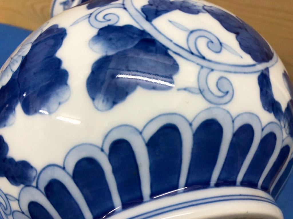 * new goods * Arita ./ blue and white ceramics * hand ... flower / vase /1 point * calibre / approximately 15cm× diameter approximately 19cm× height approximately 26cm*.* unused / our shop exhibition goods / price cut / commodity explanation please look *