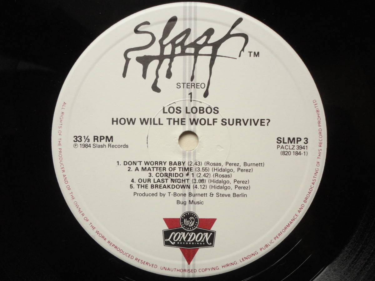 ●LP 新品同様 UKオリジナル盤 ロス・ロボス LOS LOBOS / HOW WILL THE WOLF SURVIVE ? 個人所蔵 SLASH SLMP3 ●3点落札ゆうパック送料無料_画像2