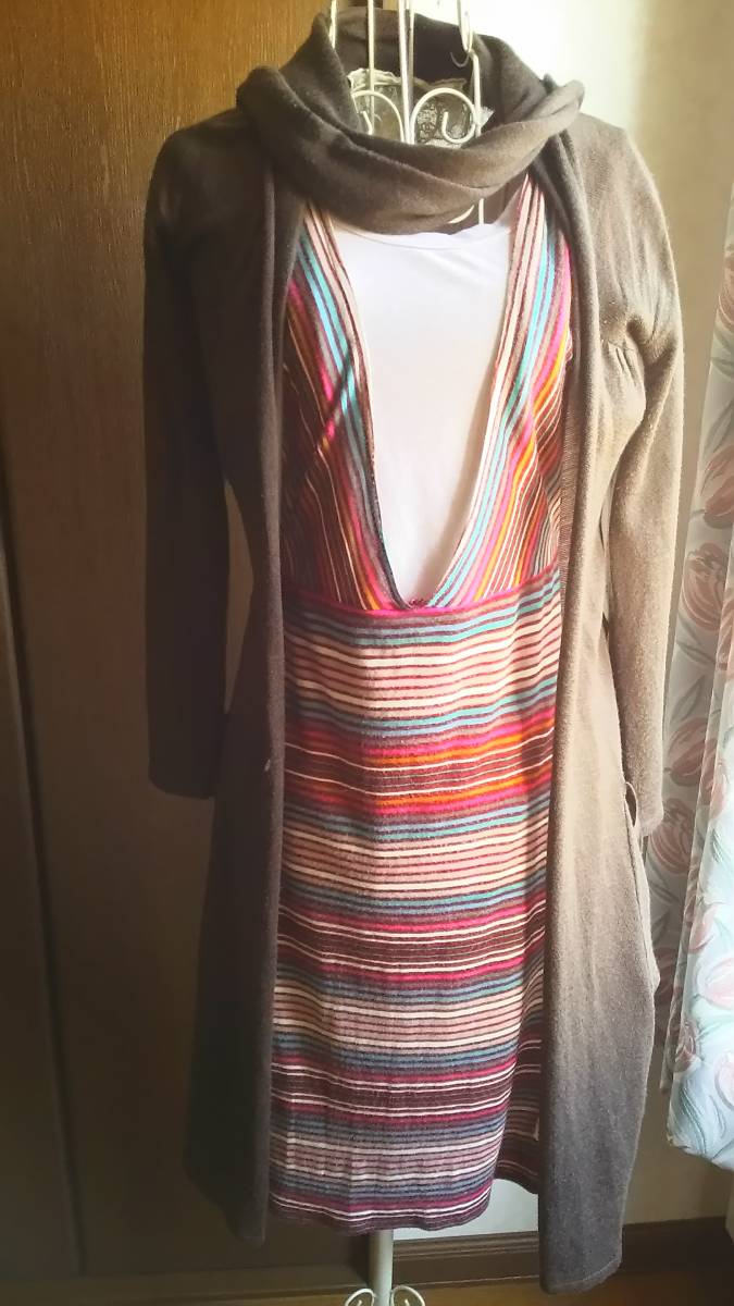  Total ko-tine-to One-piece * long cardigan * T-shirt 3 point together 