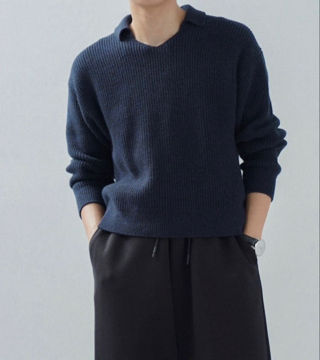 UNIQLO C ミックスヤーンポロセーター ブルーLクレアワイト UNIQLO C ミックスヤーンポロセーター ブルーLクレアワイト