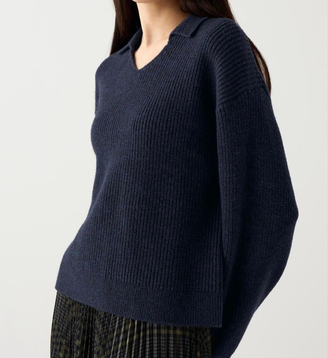 UNIQLO C ミックスヤーンポロセーター ブルーLクレアワイト UNIQLO C ミックスヤーンポロセーター ブルーLクレアワイト