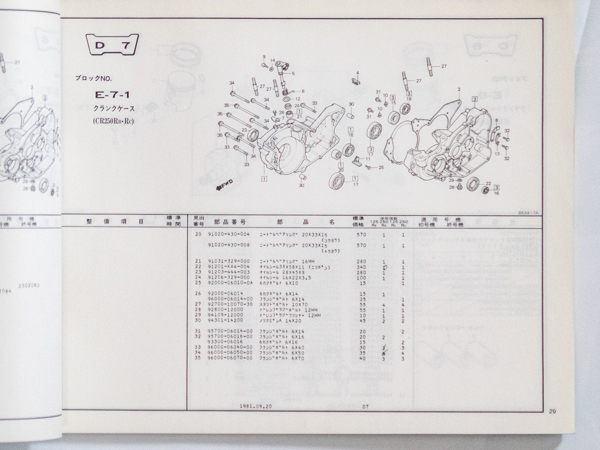 CR125R CR250Rパーツリスト_画像3