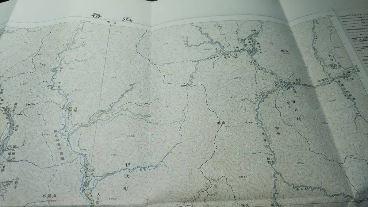 　古地図 　長浜　滋賀県岐阜県　地図　資料　４６×５８cm　大正１１年測量　昭和５６年発行　　_画像6