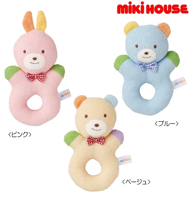 即決です!【ミキハウス】新品未使用 mikihouse どうぶつラトル ベビー 赤ちゃん おもちゃ 日本製 ギフト お祝い プレゼント カラー：ブルー_出品は、ブルーになります。