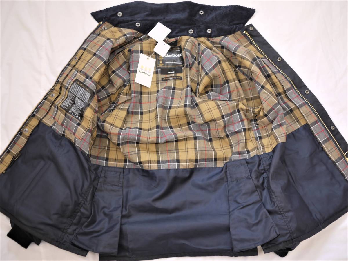 未使用新品! バブアー barbour 定番ビデイル　BEDALE 3ワラント　NAVY　ネイビー　38 オイルドジャケット_画像4