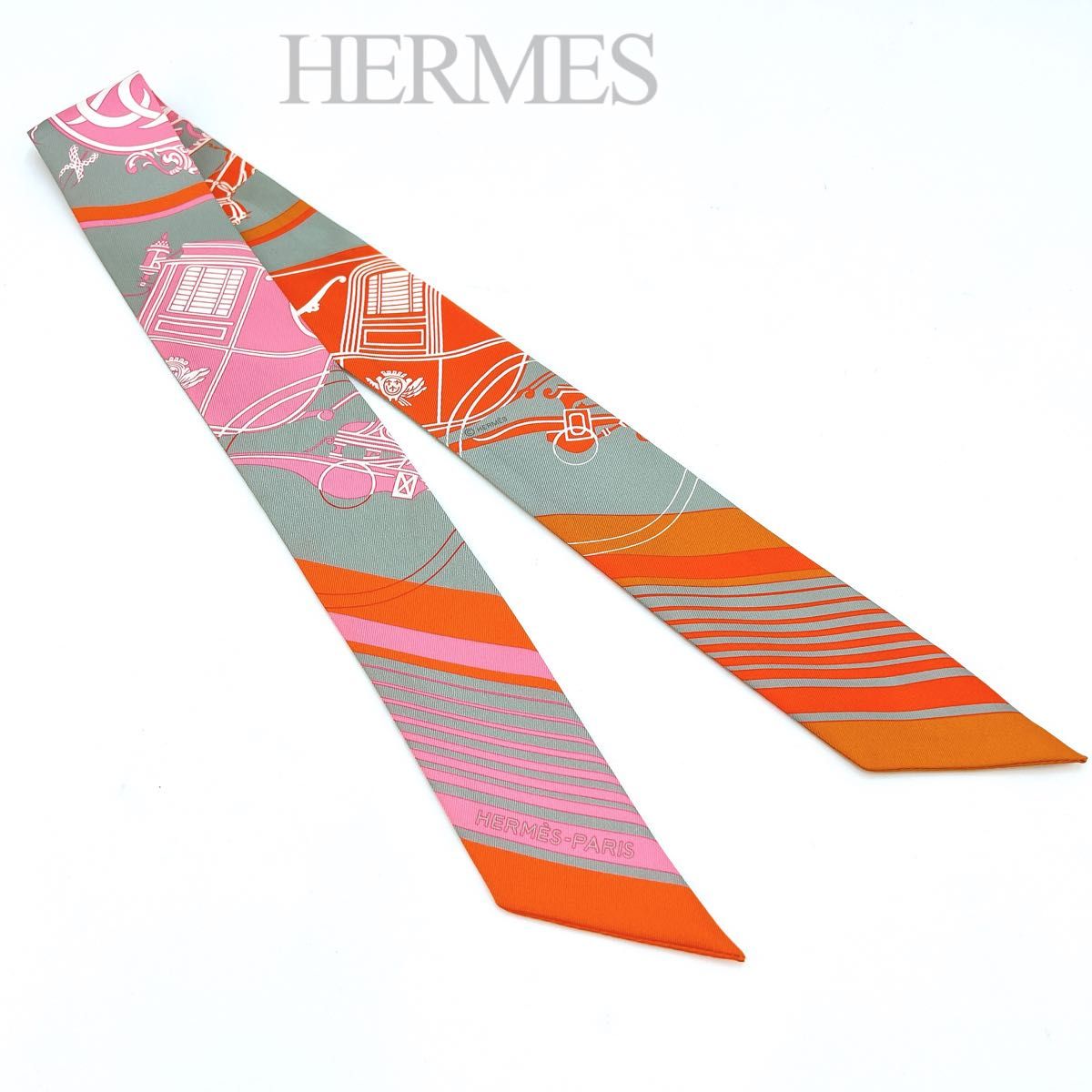 HERMES エルメス エクスリブリス ツイリー リボンスカーフ HERMES エルメス エクスリブリス ツイリー リボンスカーフ