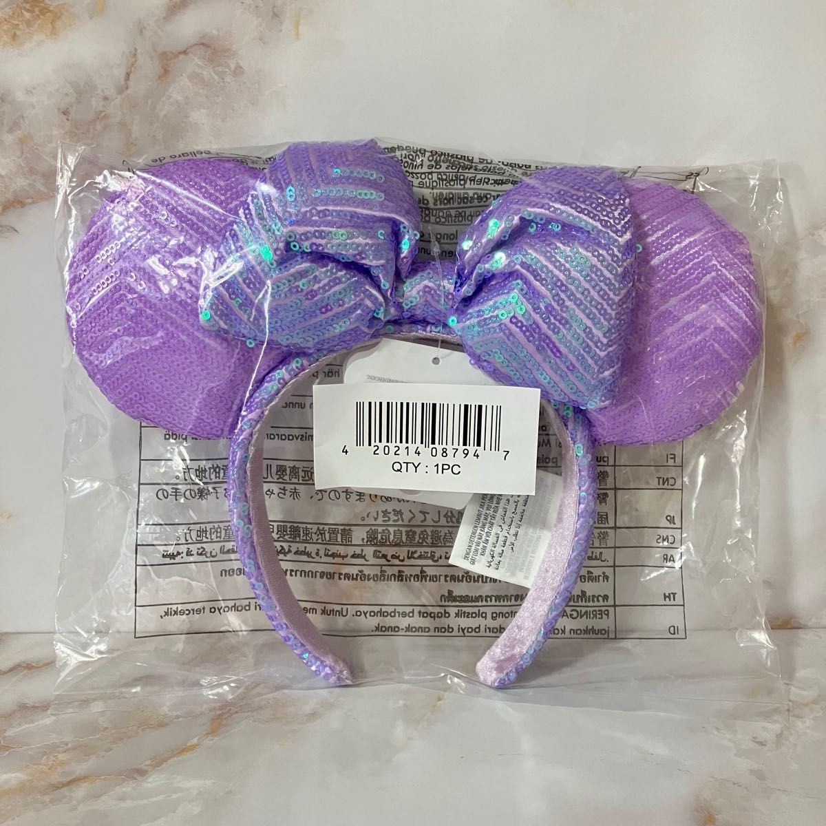 【Disney】US Disney Parks スパンコール パープル カチューシャ 在庫処分】 日本未発売 ディズニー カチューシャ スパンコール