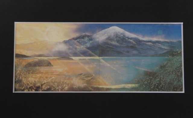 木村圭吾、【遙かなる湖国】、希少な大判額装用画集より、美品、