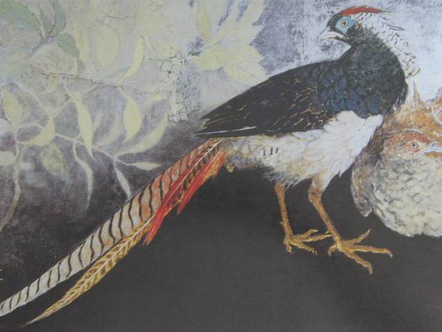  Matsushita ..,[ silver chicken bird ], rare large size frame for book of paintings in print .., beautiful goods, day person himself painter, new goods frame attaching, postage included 