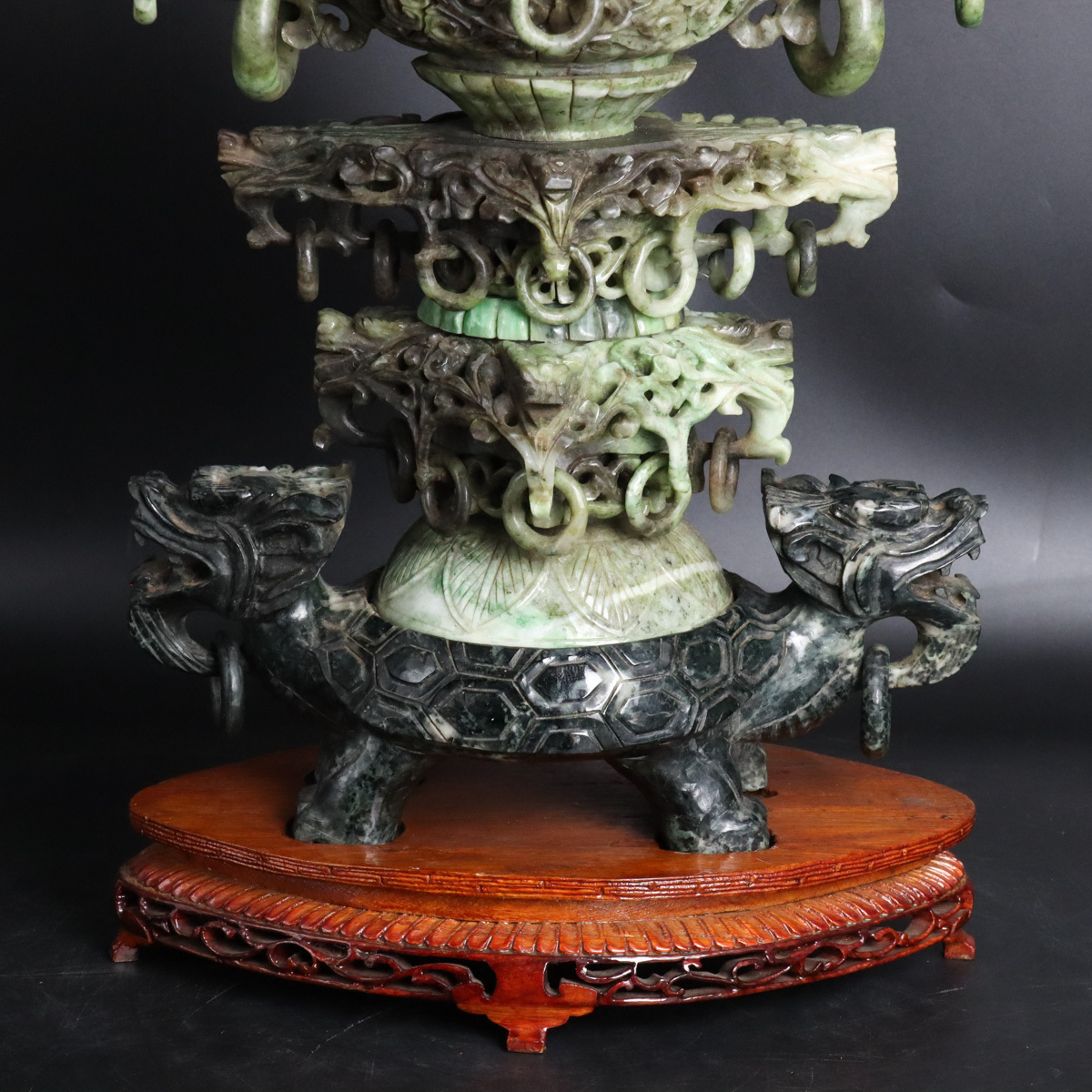緑屋□i9*f 中国古玩 透彫 吊香炉 幅約7cm 重量約96g 足銀?銅 緑屋□i9*f 中国古玩 透彫 吊香炉 幅約7cm 重量約96g 足銀?銅