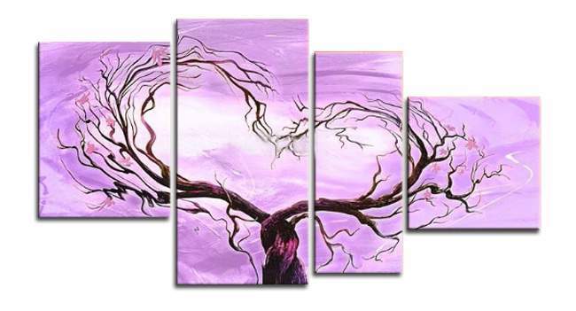 お気に入りの 【受注制作】アートパネル　『枯れ木とハート』　40x90cm他、計４枚組　手描き ファブリックパネル