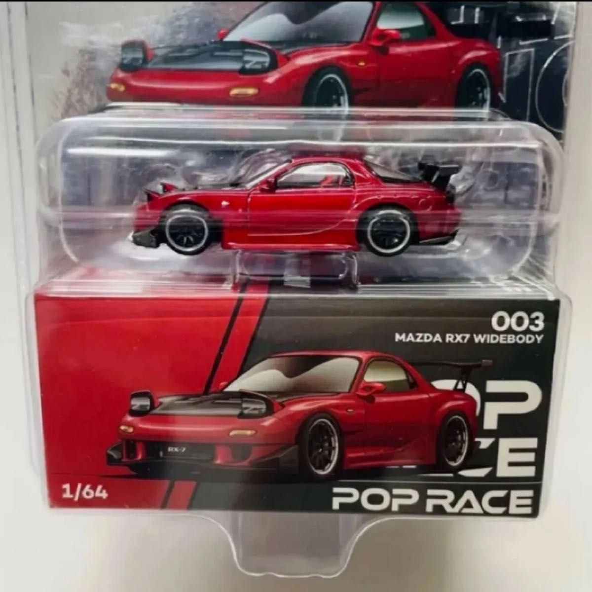 POP RACE マツダ RX-7 RE雨宮 ワイドボディ メタリックレッド POP RACE 1/64 マツダ RX-7 FD3S RE雨宮 ワイドボディ