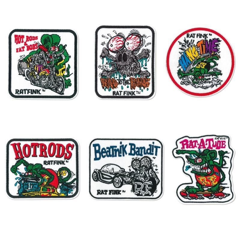 Rat Fink エンブロイダリー HANG TIME 直径 8cm 84円発送可 mooneyes ワッペン ムーンアイズ アイロン eyes_別で他のデザインも出品中です。