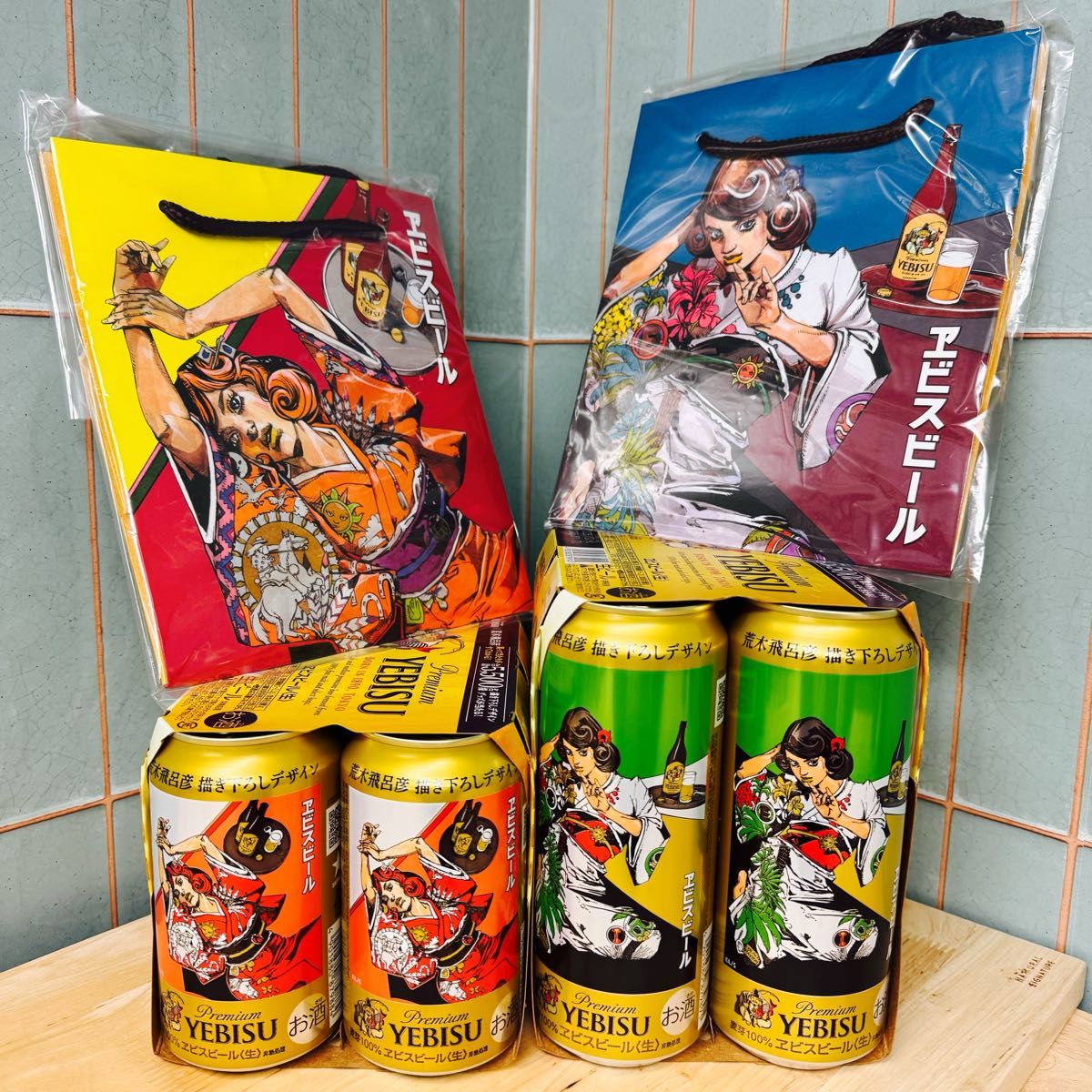 エビスビール 荒木飛呂彦 描き下ろしデザイン缶 350ml 500ml 6缶 エビスビール 荒木飛呂彦 描き下ろしデザイン缶 350ml 500ml 6缶