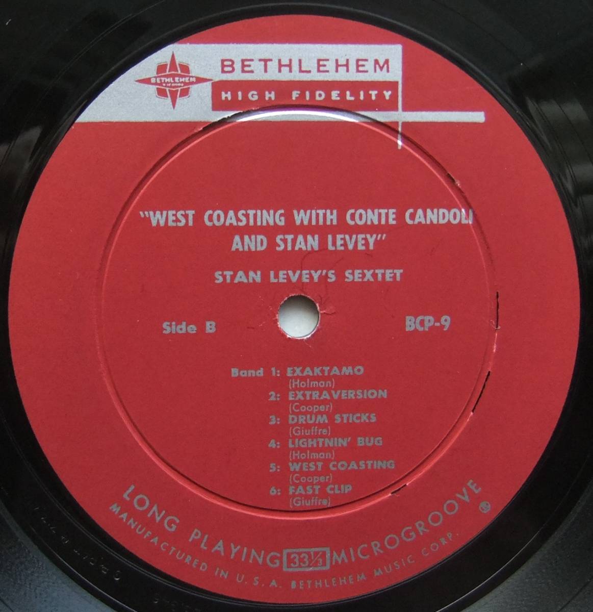 ◆ CONTE CANDOLI - STAN LEVEY / West Coasting ◆ Bethlehem BCP 9 (red:dg) ◆ V_画像4