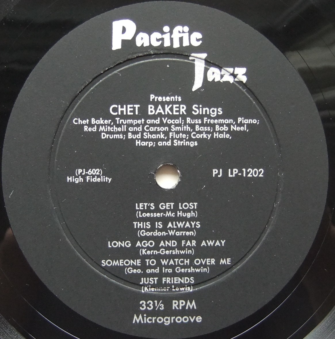 ◆ CHET BAKER / Sings And Plays ◆ Pacific Jazz PJ-1202 (black:dg) ◆ V_画像3
