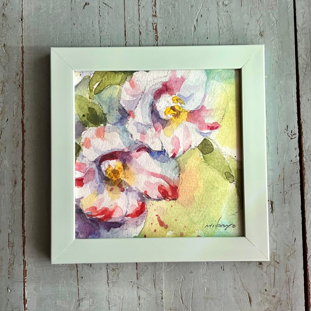 水彩画 原画 花 椿 白 真作 絵 絵画 手描き ホルベイン フラワー 水彩画 原画 花 椿 白 真作 絵 絵画 手描き ホルベイン フラワー