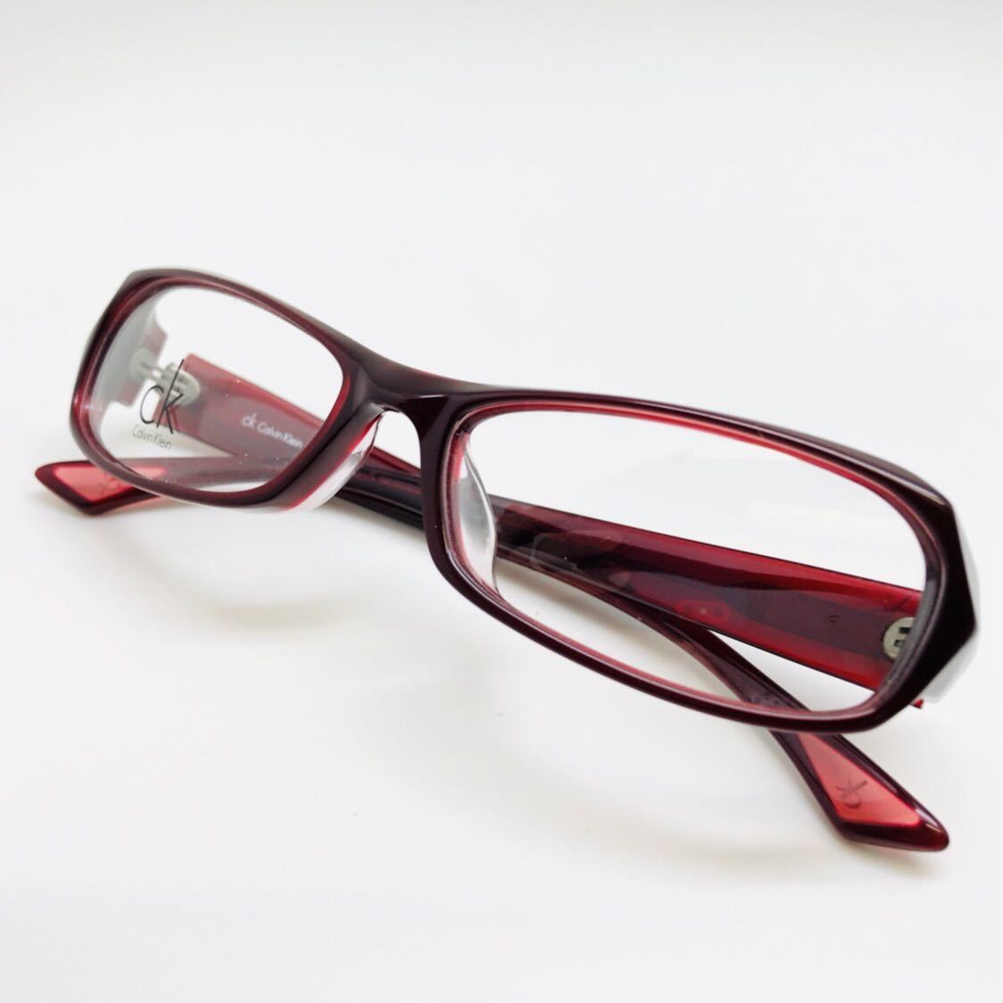 新品 CK Calvin Klein カルバンクライン メガネ 眼鏡 綺麗 上品 オシャレ かっこいい レッド