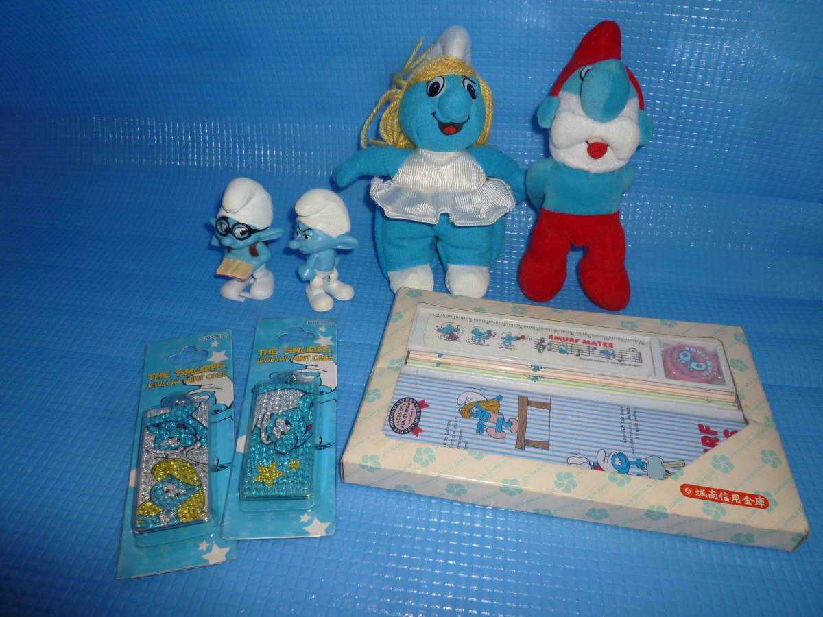 b rare goods * unused * not for sale * castle south credit union Smurf SMURF MATES stationery set . jewelry mint case x2 piece other 7 point 